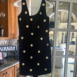 Black Daisy Embroidered Dress